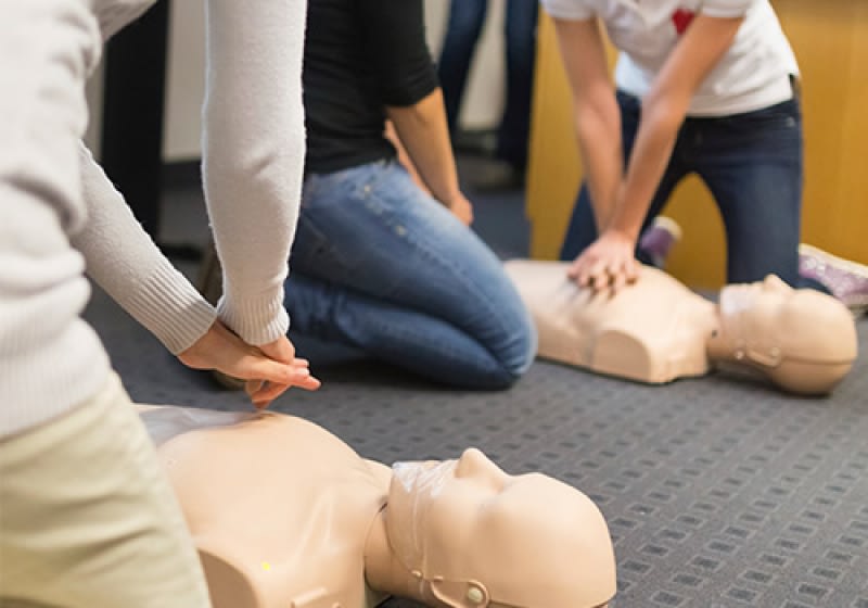 student in first aid cpr class